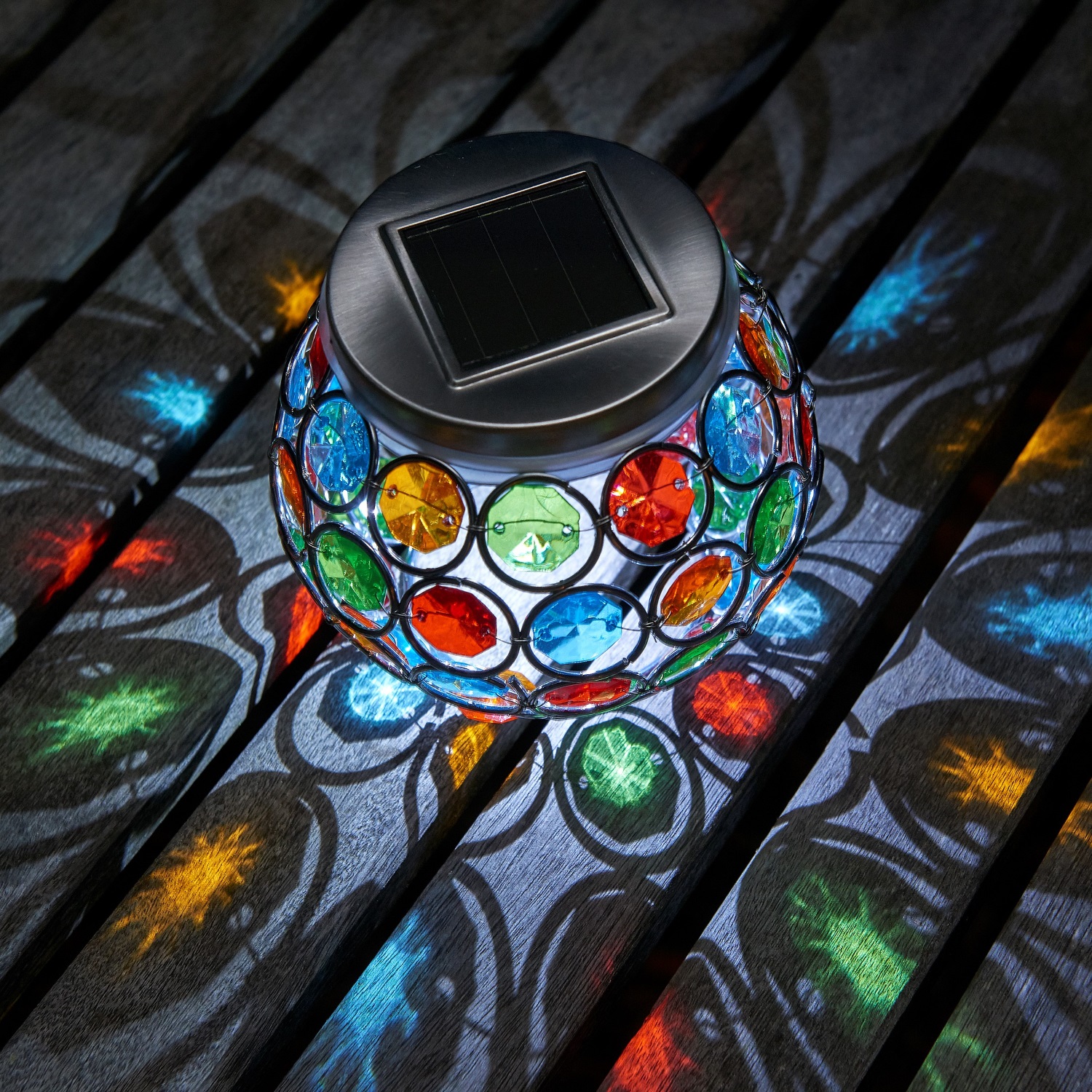 auraglow mosaic solar light table centerpiece led garden alfresco