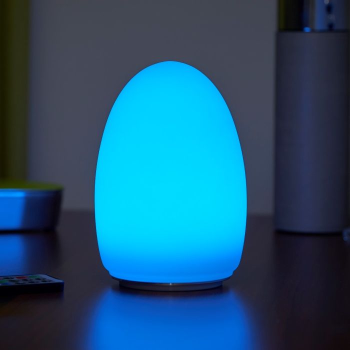 Auraglow Ampoule à changement de couleur LED humeur lumière de nuit sans fil USB rechargeable Table de chevet Champignon lampe de bureau 