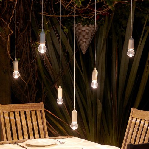 Auraglow Battery Operated Outdoor LED Pull Cord Lights - 6 Pack