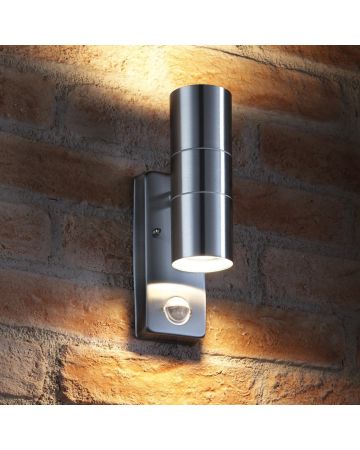 Auraglow PIR Motion Sensor Stainless Steel Security Lamp Up & Down Outdoor Wall Light1