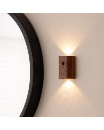 Auraglow Wooden Rechargeable Motion Sensor Wall Light - TAIGA - [WAREHOUSE DEAL]