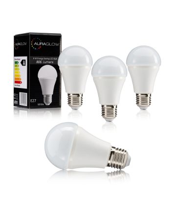 AURAGLOW 9w LED E27 Screw Light Bulb, Daylight Cool White, 806 lumen, 60w Equivalent 