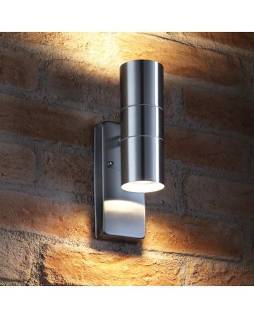 Auraglow PIR Motion Sensor Stainless Steel Security Lamp Up & Down Outdoor Wall Light - Warm white4.544