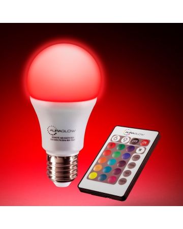 AURAGLOW 7w Remote Control Colour Changing LED Light Bulb - 3rd Generation - E27