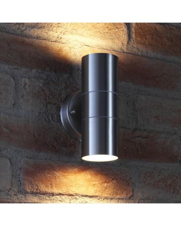 Auraglow Stainless Steel Indoor / Outdoor Double Up & Down Wall Light
