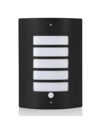 Auraglow Stainless Steel PIR Motion Sensor Outdoor Security Wall Light - DORTON - Black - Fitting Only