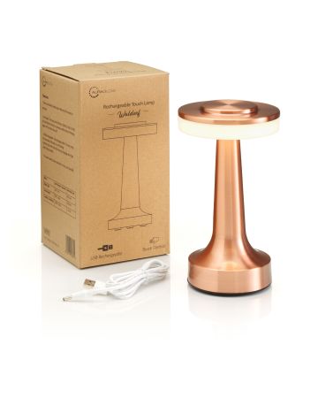 Auraglow Rechargeable LED Cordless Table Lamp - WALDORF - Copper