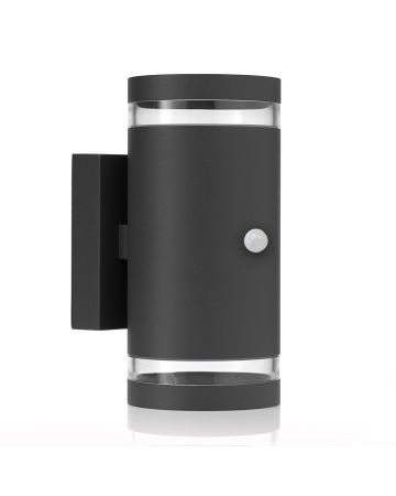 Auraglow PIR Motion Sensor Double Up & Down Wide Pillar Wall Light - TRURO - Fitting Only
