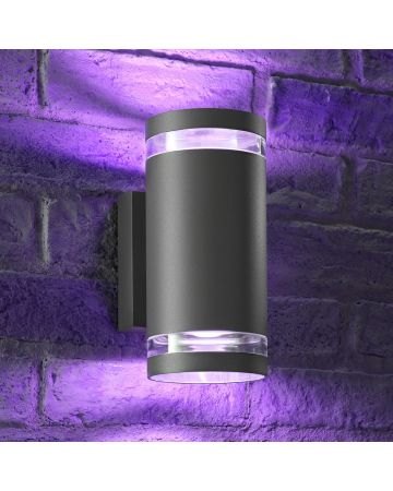Auraglow Double Up & Down Wide Pillar Wall Light - ASTRA - Colour Changing