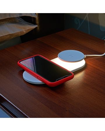 Auraglow 10W Wireless Fast Charger with Removable Touch Lamp - TWIN PACK