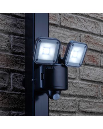 Auraglow Battery Powered Twin Lamp LED Security Flood Light - VOLTA