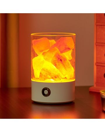 Auraglow USB LED Himalayan Salt Lamp – Warm White and Colour Changing