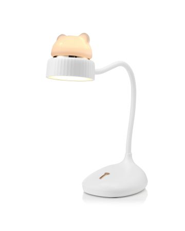 Auraglow Kids Flexible Teddy-Bear Night Light Bedside LED Lamp – White