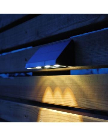 Auraglow Solar Wall & Fence Downlights with Triple LED  - Pack of 2