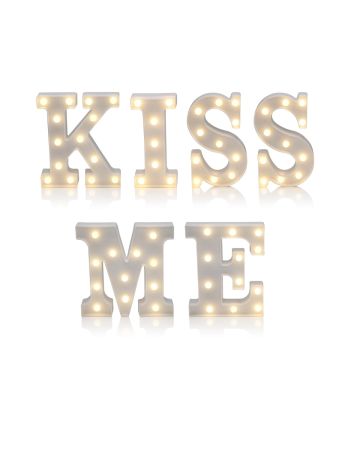 Auraglow LED Valentine's Light Up Letters - KISS ME