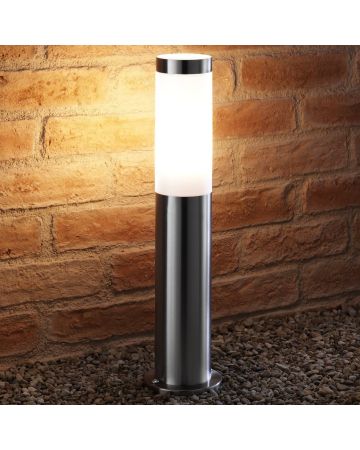 Auraglow IP44 Stainless Steel Outdoor Garden Path Post Light - 5w White LED Light Bulb Included 