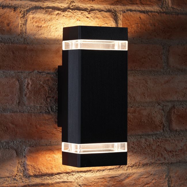 Auraglow Large Outdoor Double Up & Down Wall Light - Square
