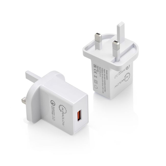 Auraglow Quick Charge 3.0 USB Wall Charger – Twin Pack