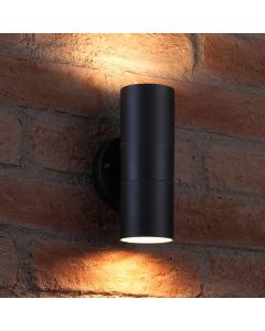 Auraglow Stainless Steel Up & Down Outdoor Wall Light - Winchester - Black