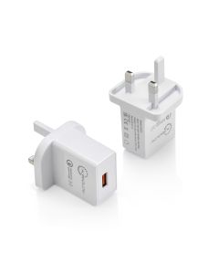 Auraglow Quick Charge 3.0 USB Wall Charger – Twin Pack