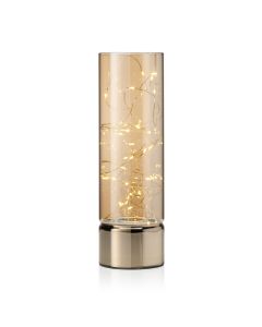 Auraglow Wire Rice Light Glass Cylinder Lantern-Large
