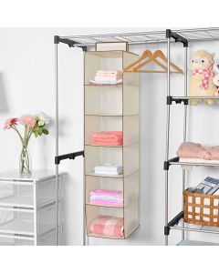6 Shelf Hanging Wardrobe Storage Unit Sweater Organiser 